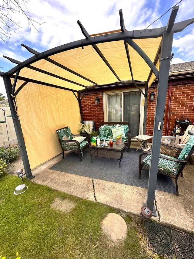 view of patio with an outdoor hangout area