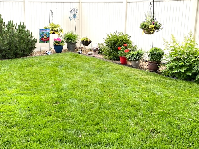 view of yard with fence