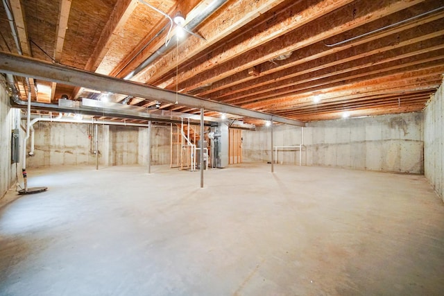 view of unfinished basement