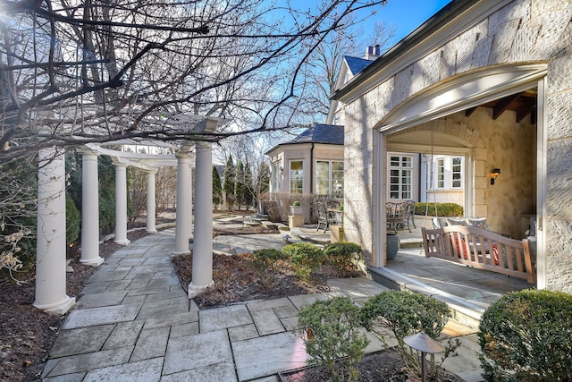 view of patio / terrace with a pergola