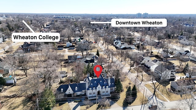 drone / aerial view featuring a residential view