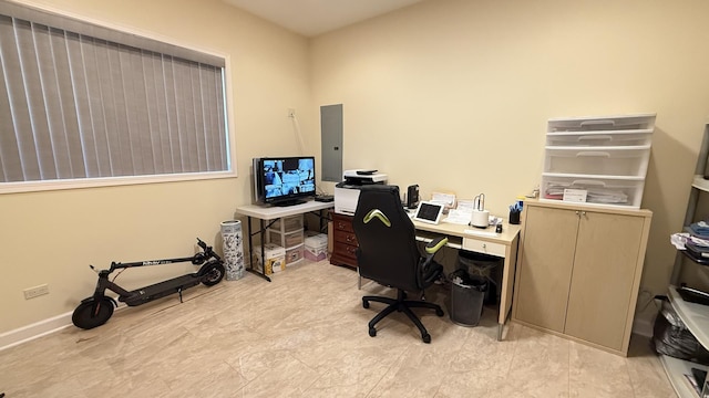 office area featuring electric panel