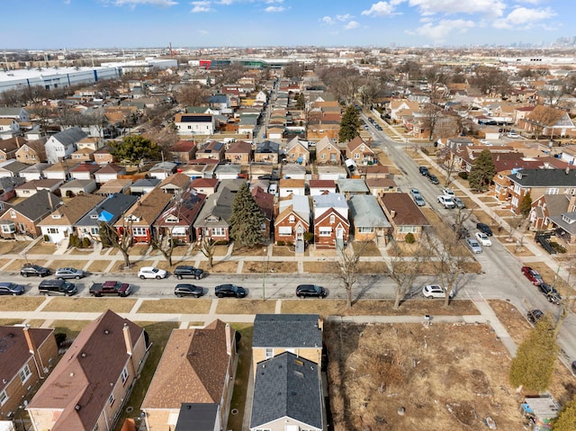 aerial view with a residential view