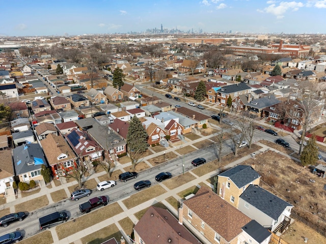 drone / aerial view with a residential view