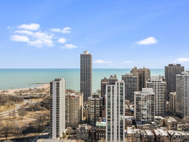 view of city featuring a water view