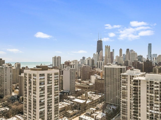 view of city featuring a water view