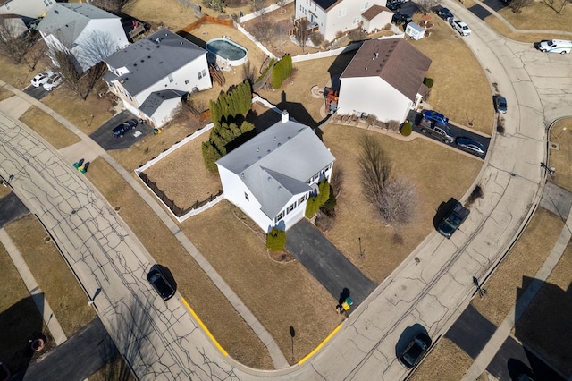 aerial view with a residential view