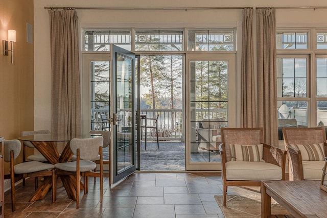 doorway with french doors and a wealth of natural light