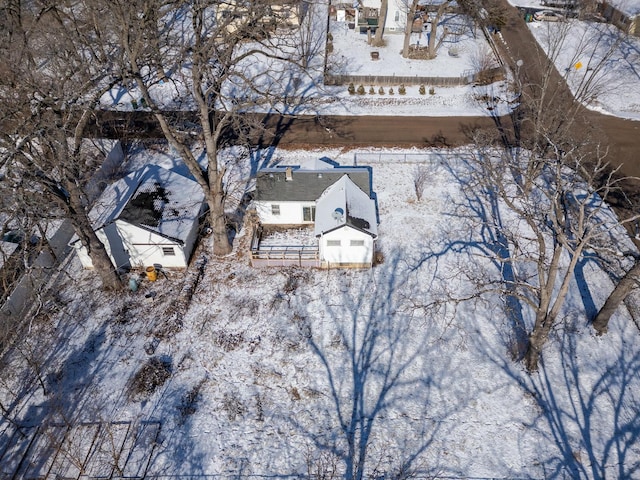 view of snowy aerial view