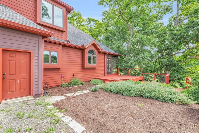 view of yard featuring a deck