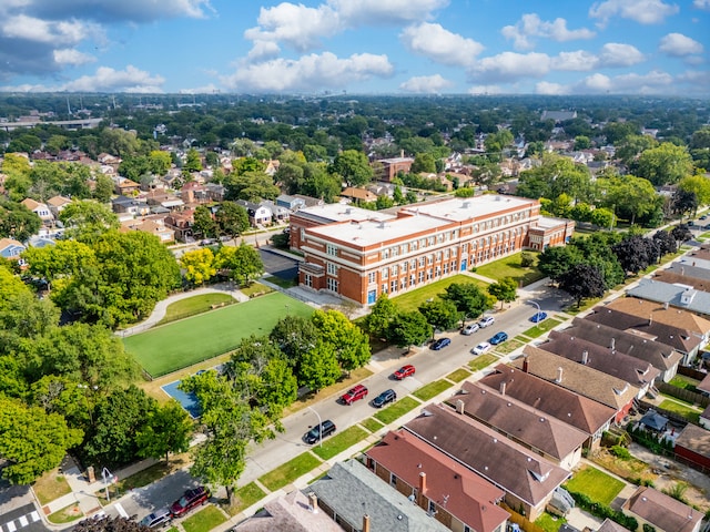 birds eye view of property with a residential view