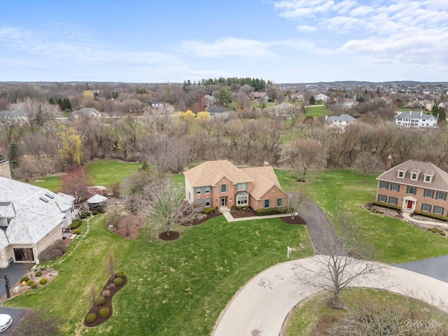 aerial view with a residential view