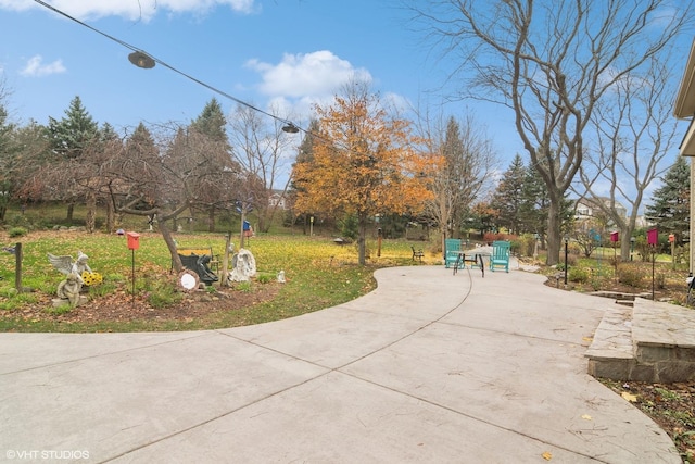 view of community featuring a patio