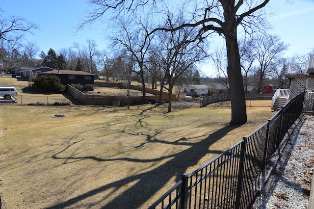 view of yard with fence