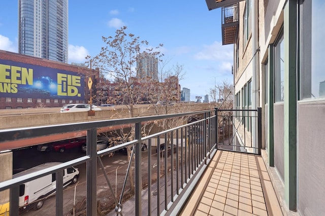 balcony with a view of city