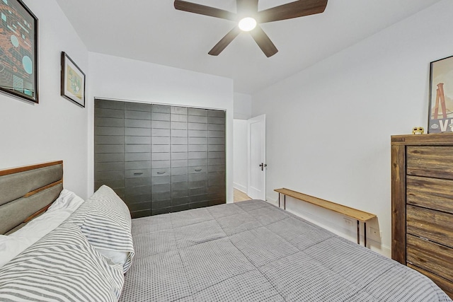 bedroom featuring a ceiling fan