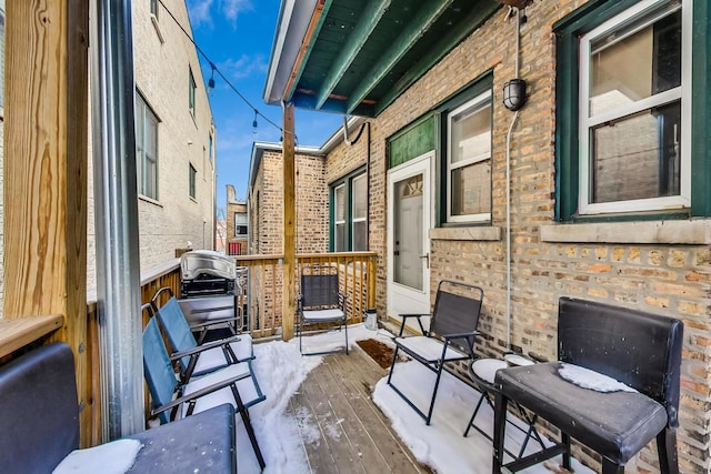 view of patio featuring a wooden deck