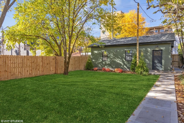 view of yard with fence