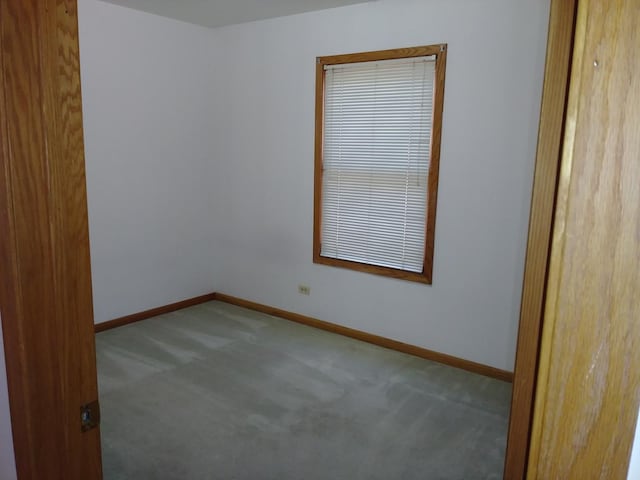 spare room with baseboards and carpet floors