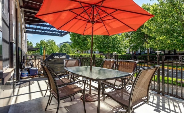 view of patio with outdoor dining area