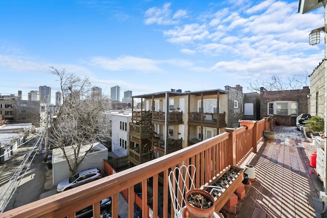 balcony with a view of city