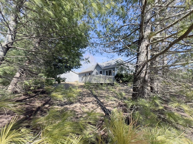 view of yard featuring a deck