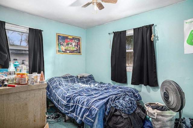 bedroom featuring a ceiling fan