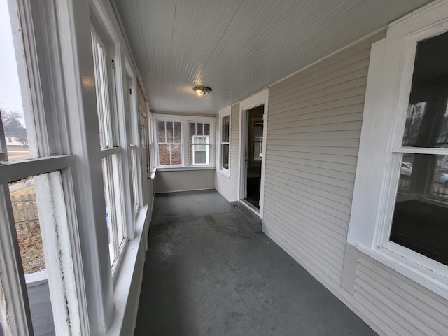 view of unfurnished sunroom