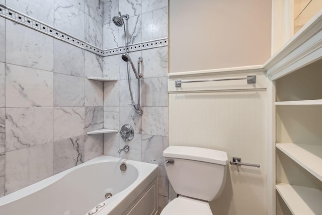 bathroom featuring toilet and shower / washtub combination