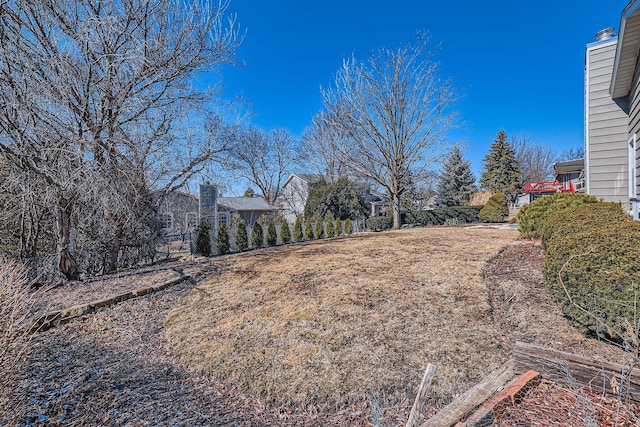 view of yard with fence