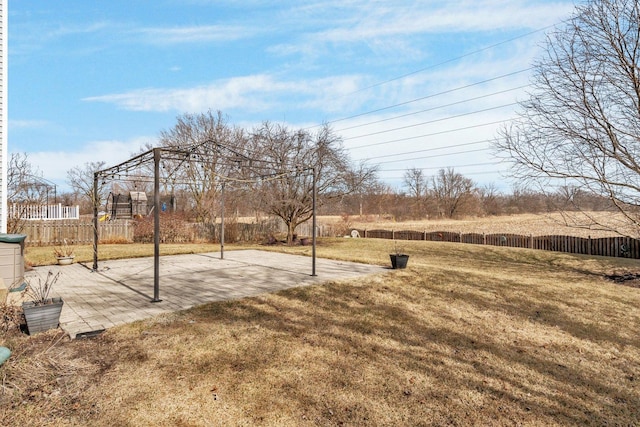 view of yard featuring fence