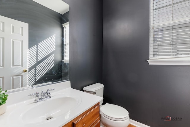 bathroom with toilet and vanity