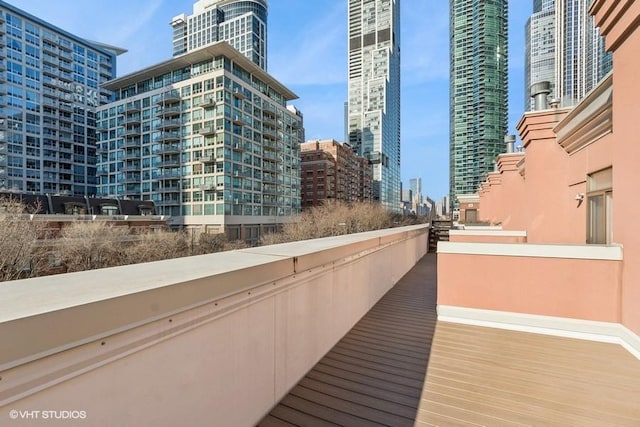 balcony featuring a city view