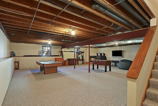 game room with pool table