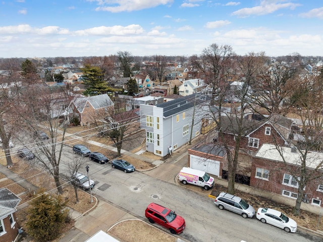 aerial view with a residential view