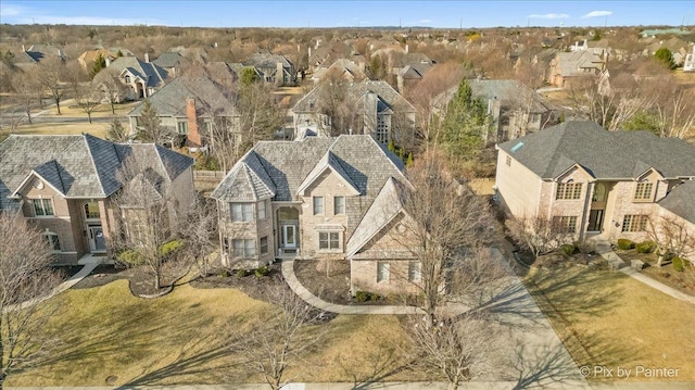 bird's eye view with a residential view