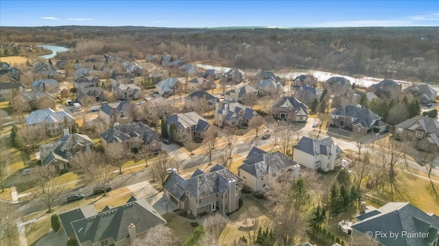 drone / aerial view with a residential view