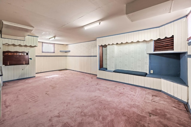 below grade area with carpet floors