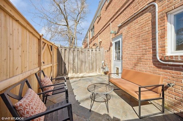 view of patio / terrace with a fenced backyard