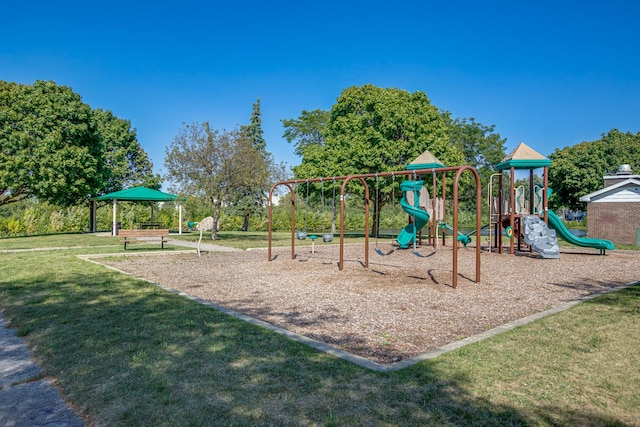 community play area featuring a yard