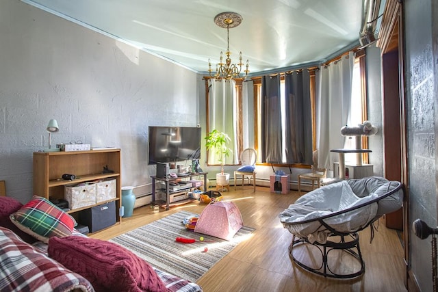 2652 W 22nd Pl, Chicago, IL 60608 - living area with wood finished floors and a chandelier