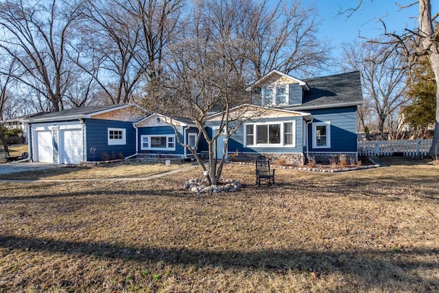 view of front of home with a front yard