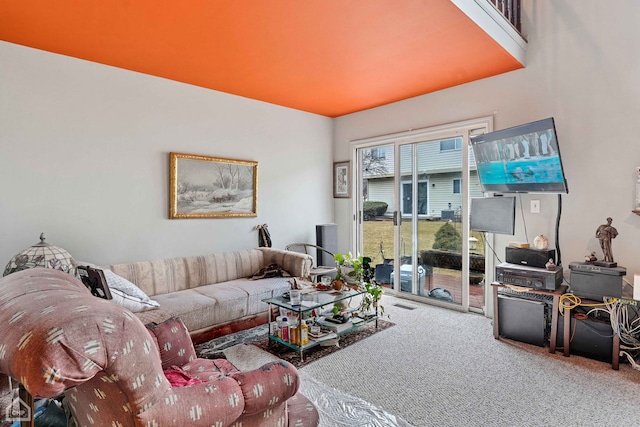 view of carpeted living area