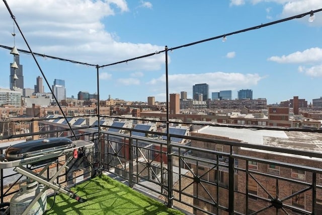 balcony with a view of city