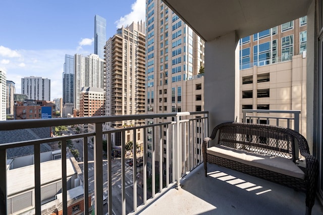 balcony with a city view