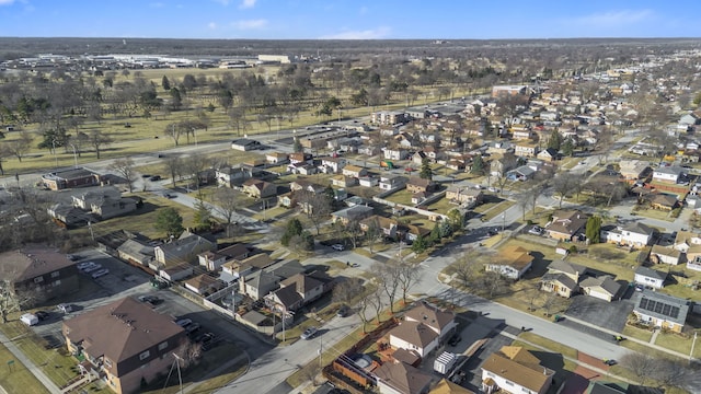 aerial view with a residential view