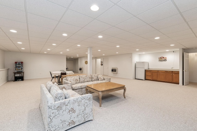 13536 Westridge Ct, Huntley, IL 60142 - living area featuring recessed lighting, light carpet, and heating unit