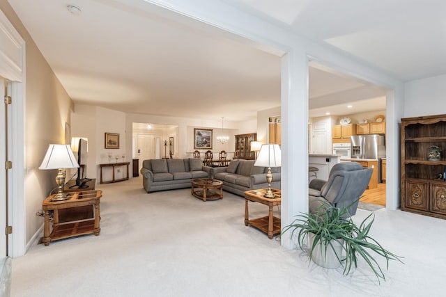 13536 Westridge Ct, Huntley, IL 60142 - living room featuring light carpet