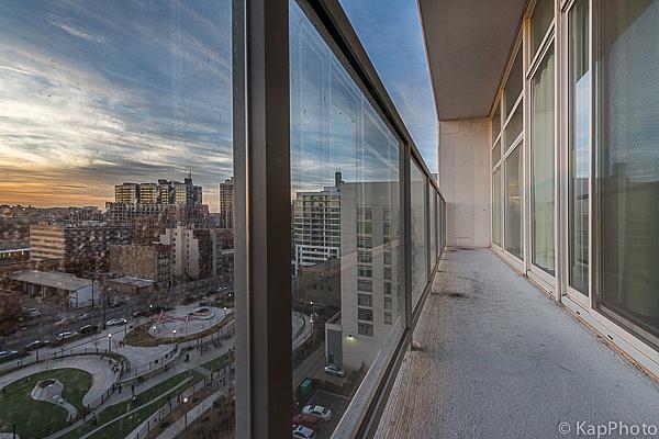 balcony with a view of city