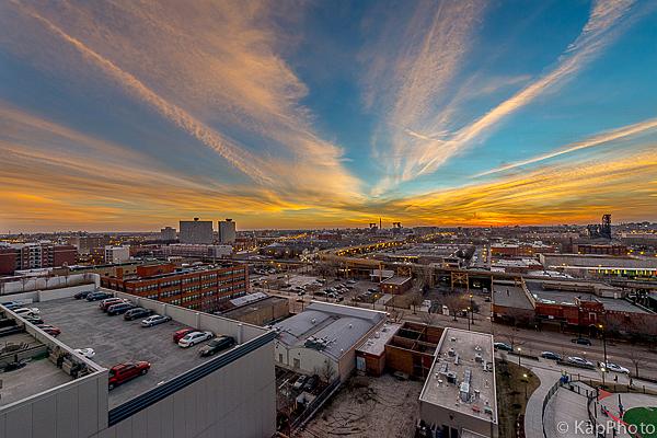 drone / aerial view featuring a view of city